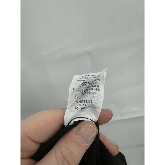 J. Crew Romper Women XS Black Linen Lyocell Blend Scalloped Minimalist Modern - Picture 8 of 9